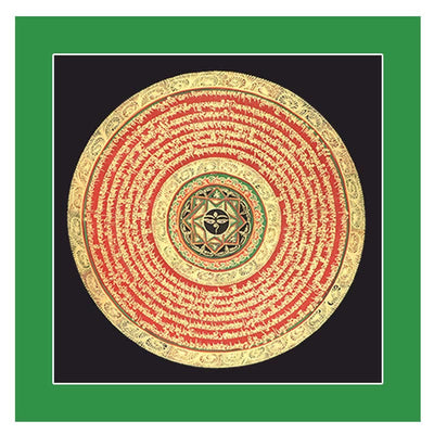 Peinture de Thangka tibétain Foviel, décoration faite à la main des six vrais mots (style aléatoire) en boîte surprise