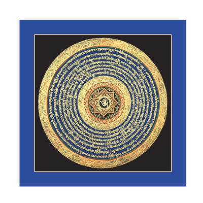 Peinture de Thangka tibétain Foviel, décoration faite à la main des six vrais mots (style aléatoire) en boîte surprise