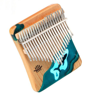 Foviel Kalimba 17/21 Tasten Daumen Klavier Buche Holz Tiefsee Blau Wal Portable Finger Klavier