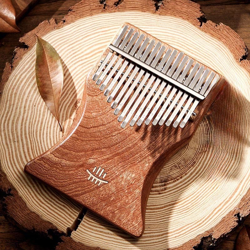 Foviel Kalimba 17 Tasten Daumen Klavier Acacia Sapele Holz Portable Finger Klavier