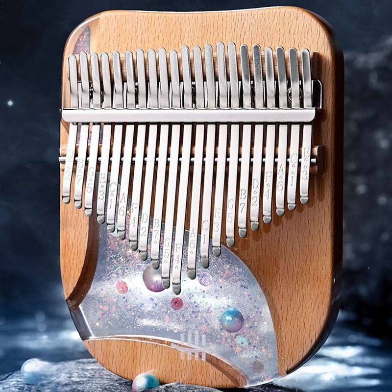 Foviel Kalimba 17/21 Keys Thumb Piano Beech Wood Planet Universe Portable Finger Piano