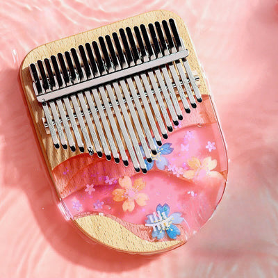 Foviel Kalimba 17/21 Keys Thumb Piano Beech Wood Pink Cherry Portable Finger Piano