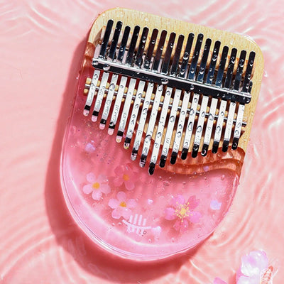 Foviel Kalimba 17/21 Keys Thumb Piano Beech Wood Pink Cherry Portable Finger Piano