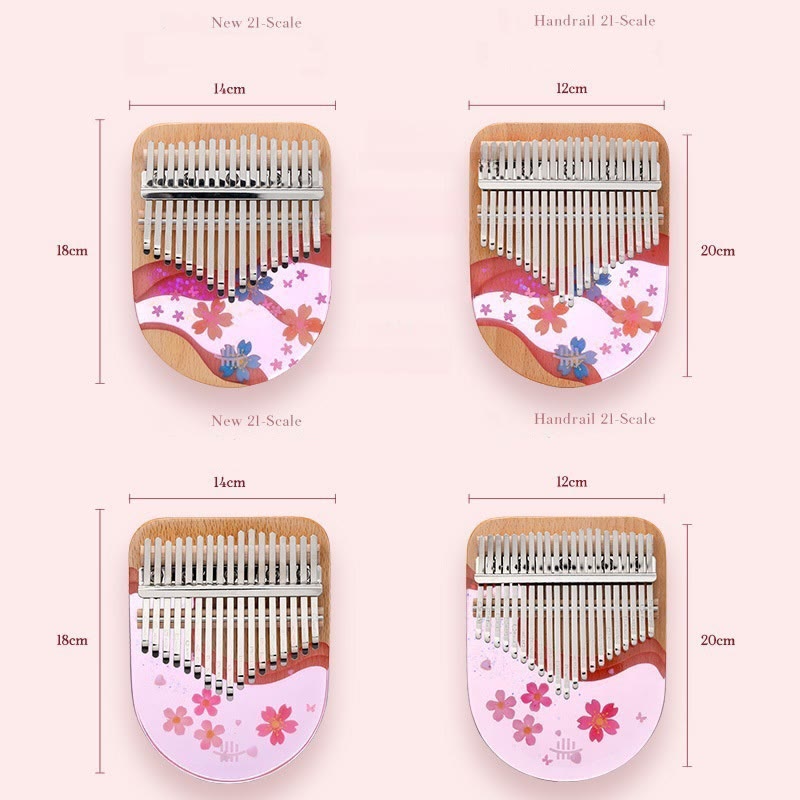 Foviel Kalimba 17/21 Keys Thumb Piano Beech Wood Pink Cherry Portable Finger Piano