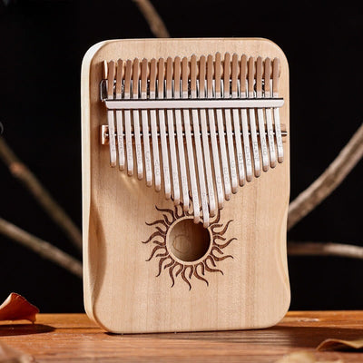 Foviel Kalimba 17/21 Tasten Daumen Klavier Sonnenmuster Maple Wood Anfänger Tragbares Finger Klavier