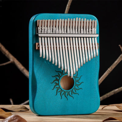 Foviel Kalimba 17/21 Tasten Daumen Klavier Sonnenmuster Maple Wood Anfänger Tragbares Finger Klavier