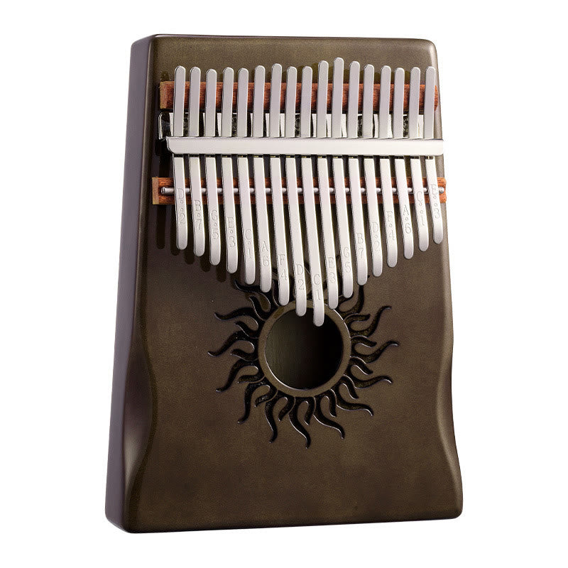 Foviel Kalimba 17/21 Keys Thumb Piano Sun Pattern Maple Wood Beginners Portable Finger Piano
