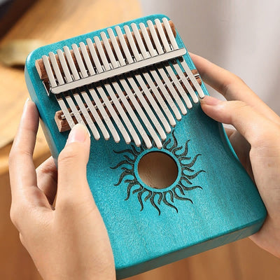 Foviel Kalimba 17/21 Tasten Daumen Klavier Sonnenmuster Maple Wood Anfänger Tragbares Finger Klavier
