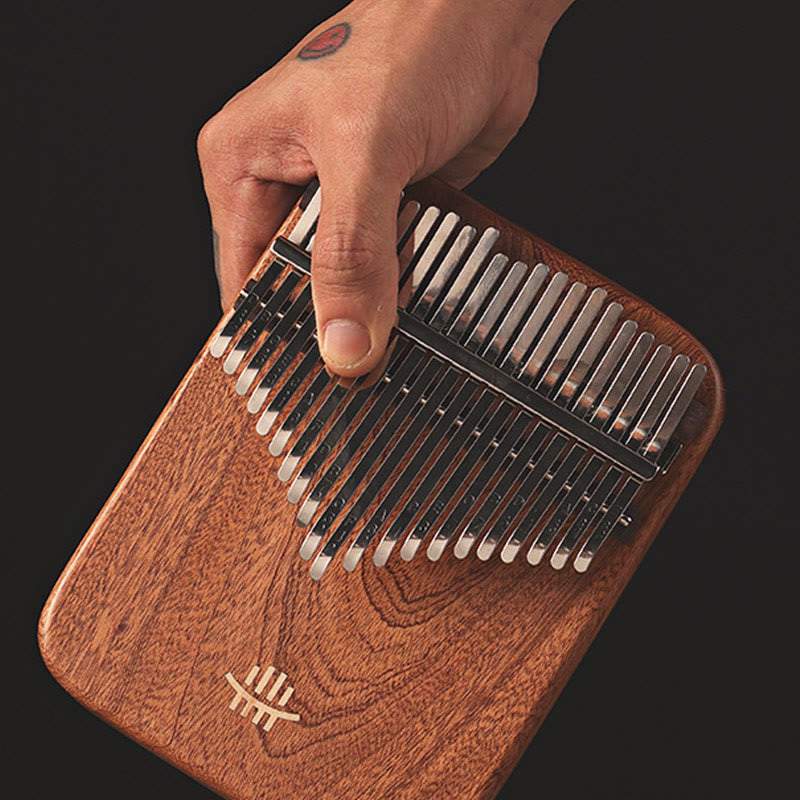 Foviel 21 Keys Kalimba Thumb Piano Yellow Sandalwood Retro Portable Finger Piano
