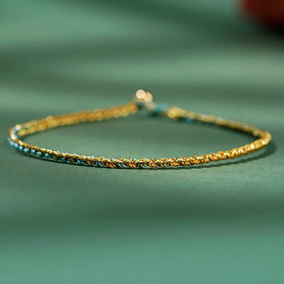 FREE Today: Luck Strength Colorful Rope Coin Bead Extra Thin Braided Bracelet - Green - Bare Rope - 20cm - image 14