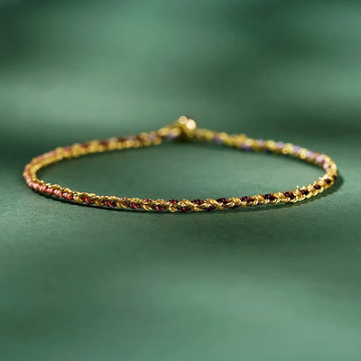 FREE Today: Luck Strength Colorful Rope Coin Bead Extra Thin Braided Bracelet - Yellow - Bare Rope - 20cm - image 22