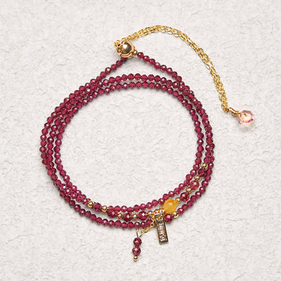 FREE Today: Protection and Purification Small Natural Garnet Triple Wrap Bracelet - image 2