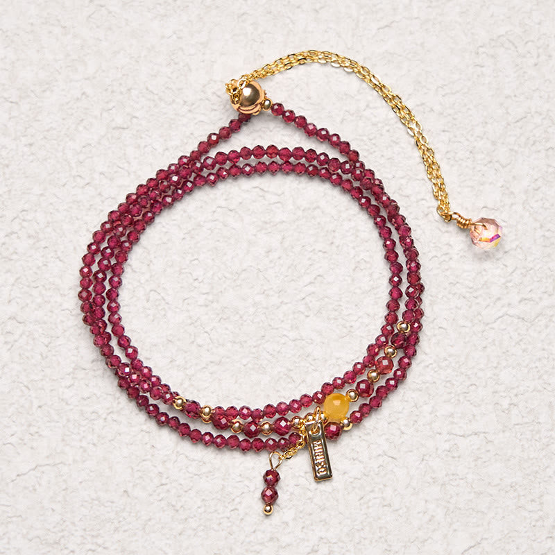 FREE Today: Protection and Purification Small Natural Garnet Triple Wrap Bracelet - image 2