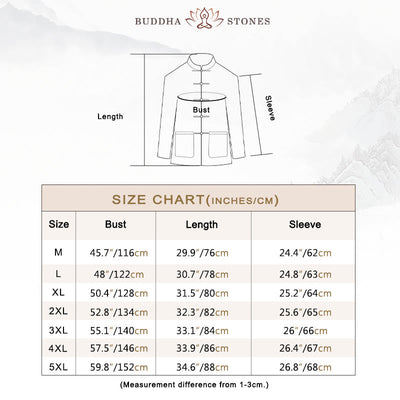 Buddha Stones Frog-Button Chinese Tang Suit Cotton Linen Men Shirt With Pockets - image 2