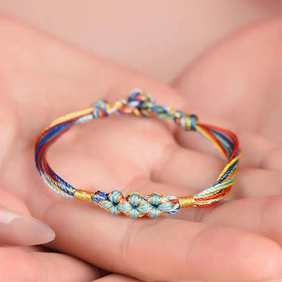 Foviel Colorful Rope Peach Blossom Knot Zongzi Braided Bracelet