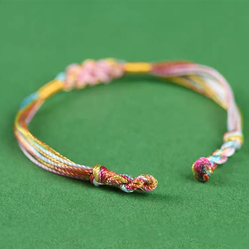 Foviel Colorful Rope Peach Blossom Knot Zongzi Braided Bracelet