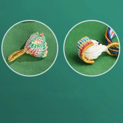 Foviel Colorful Rope Peach Blossom Knot Zongzi Braided Bracelet