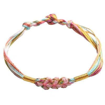 Foviel Colorful Rope Peach Blossom Knot Zongzi Braided Bracelet