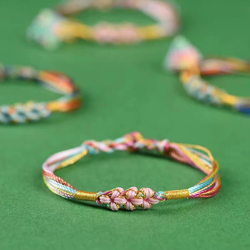 Foviel Colorful Rope Peach Blossom Knot Zongzi Braided Bracelet