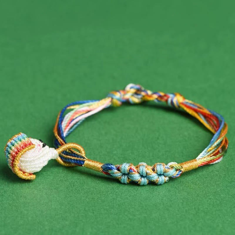 Foviel Colorful Rope Peach Blossom Knot Zongzi Braided Bracelet