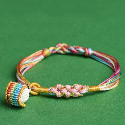 Foviel Colorful Rope Peach Blossom Knot Zongzi Braided Bracelet