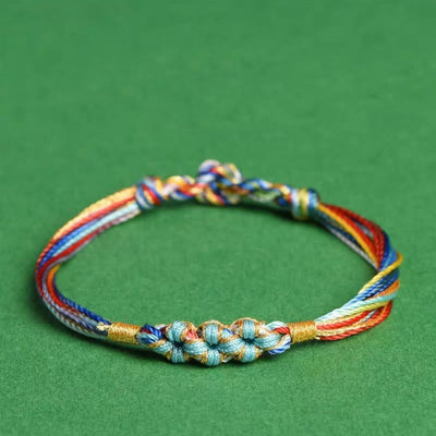 Foviel Colorful Rope Peach Blossom Knot Zongzi Braided Bracelet