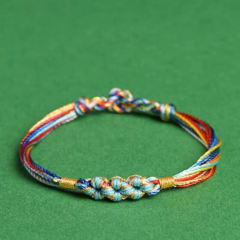 Foviel Colorful Rope Peach Blossom Knot Zongzi Braided Bracelet