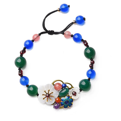 Foviel Agate Shell Flower Support Bracelet
