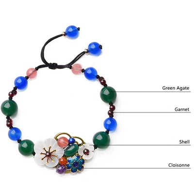 Foviel Agate Shell Flower Support Bracelet