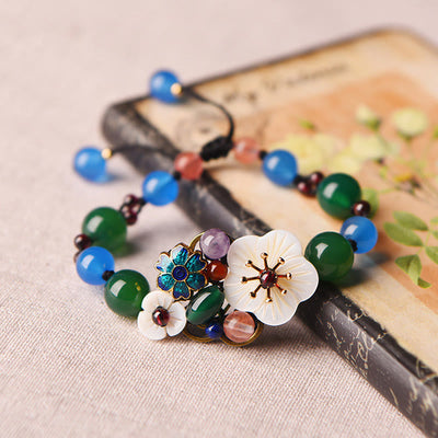 Foviel Agate Shell Flower Support Bracelet