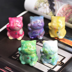 Foviel Cute Mini Cat Rosewood Lacquer Craft Warmth Decoration Random Color(Blind Box)