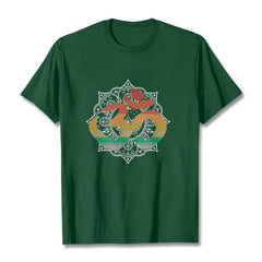 Foviel Gradient-farbige Om Sanskrit Mandala Hintergrund Muster Baumwolle Tee T-Shirt