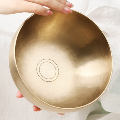 Bol chantant tibétain doré fait main Foviel Nepal, ensemble de bol sonore pour la guérison et la méditation