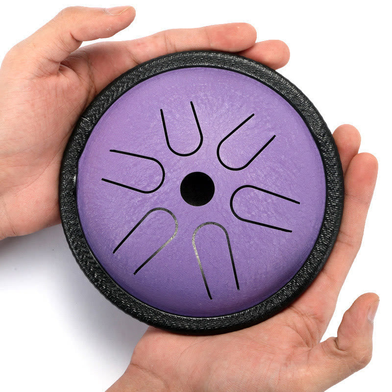 Foviel Steel Tongue Drum Sound Healing Meditation Yoga Drum Kit 6 Note 5.5 Inch