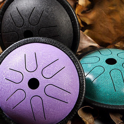 Foviel Steel Tongue Drum Sound Healing Meditation Yoga Drum Kit 6 Note 5.5 Inch