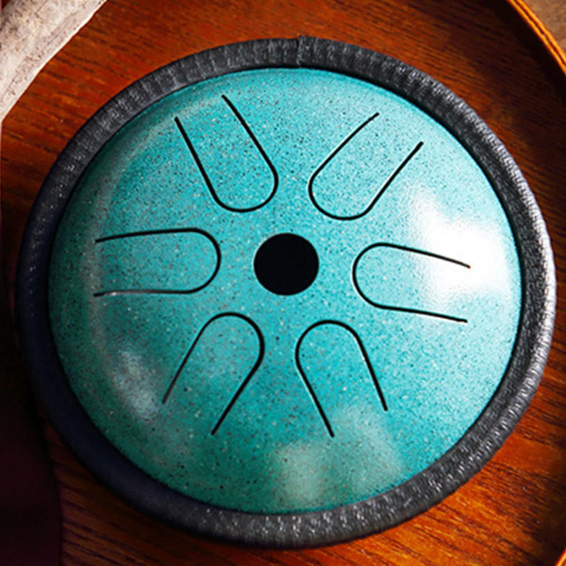 Foviel Steel Tongue Drum Sound Healing Meditation Yoga Drum Kit 6 Note 5.5 Inch
