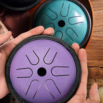 Foviel Steel Tongue Drum Sound Healing Meditation Yoga Drum Kit 6 Note 5.5 Inch