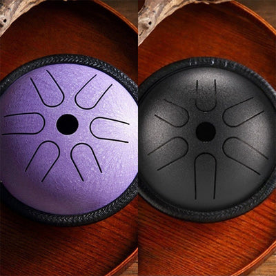 Foviel Steel Tongue Drum Sound Healing Meditation Yoga Drum Kit 6 Note 5.5 Inch