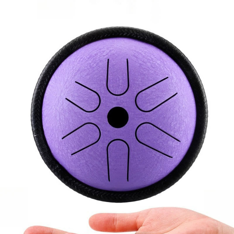 Foviel Steel Tongue Drum Sound Healing Meditation Yoga Drum Kit 6 Note 5.5 Inch