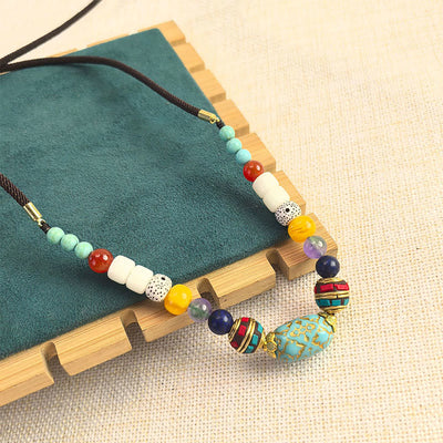 Foviel Tibetan Handmade Turquoise Beads Balance Necklace Pendant