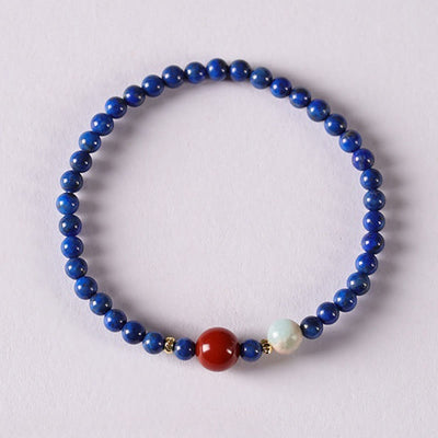 Buddha Stones Small Lazurite Agate Ultra-thin Beads Positive Bracelet - image 11