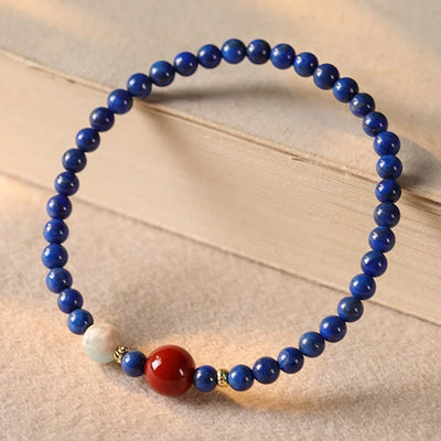 Buddha Stones Small Lazurite Agate Ultra-thin Beads Positive Bracelet - image 7