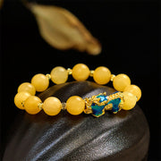 Foviel Natural Topaz Color Change PiXiu Wealth Bracelet
