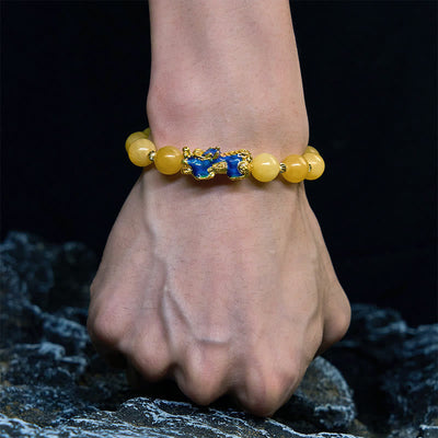 Foviel Natural Topaz Color Change PiXiu Wealth Bracelet