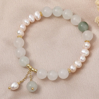 Foviel Tianshan Jade Pearl Abundance Bracelet