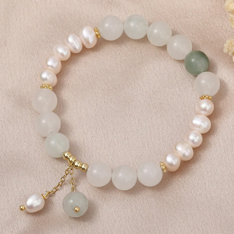 Foviel Tianshan Jade Pearl Abundance Bracelet