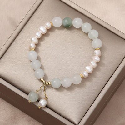Foviel Tianshan Jade Pearl Abundance Bracelet