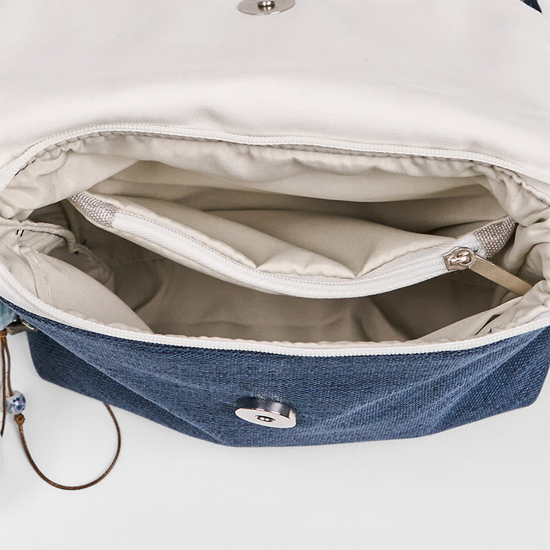 Sac à dos Foviel en toile de polyester brodée à la main, grande capacité