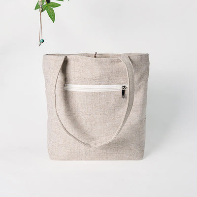 Foviel Magnolia Stickerei Leinwand Polyester Schultertasche