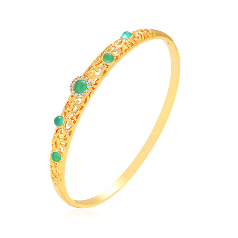 Bracelet jonc Foviel Vine Design en alliage et zircone porte-bonheur